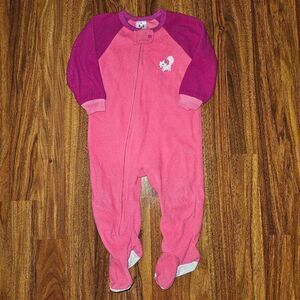 5 For $25 Gerber Baby Pink Fleece Zipper Footie Baby Size 12 Months